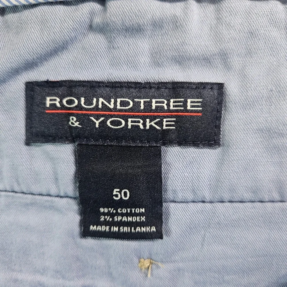 Roundtree & Yorke Mens 50x7 Light Blue Straight Fit‎ Flat Front Cloud Shorts NWT